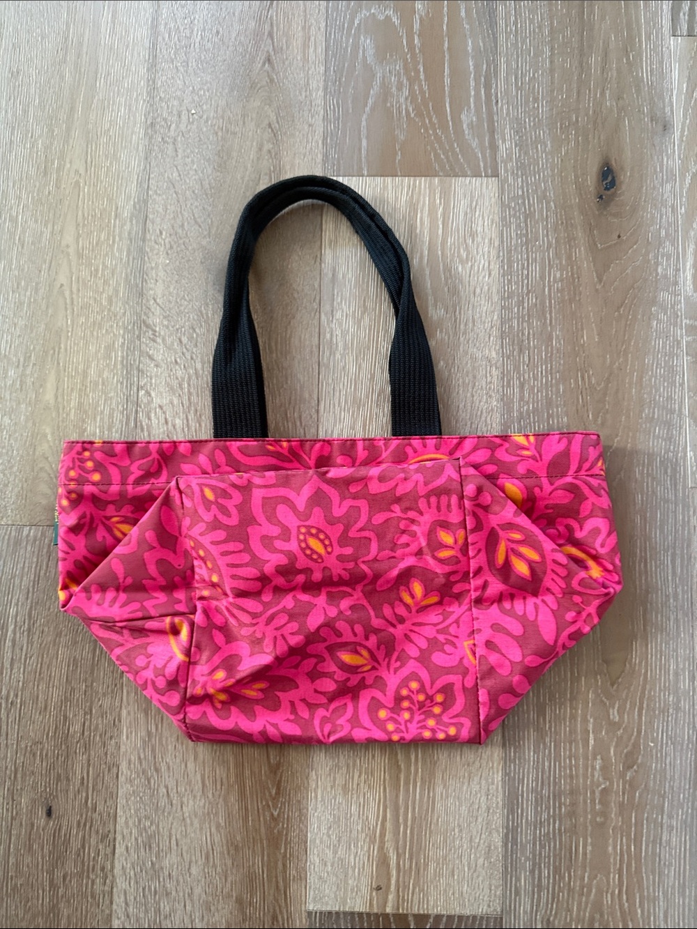 Herve Chaplier Pink Floral Nylon Tote Bag - Picture 2 of 5